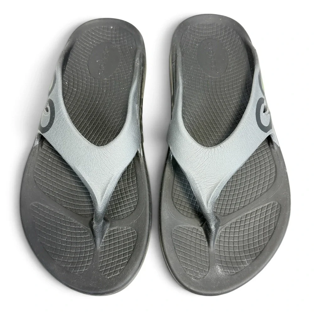 OOFOS OOriginal Sport Recovery Sandals Black Graphite Mens 6 Womens 8 EU 39 EUC